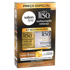 Kit Salon Line Shampoo 300ml + Condicionador 200ml Meu Liso Restauração Intensa
