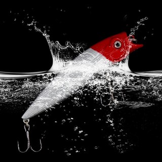 Isca de Pesca 9,5cm/12g Popper Rígido com Anzóis Triplos e Olhos 3D