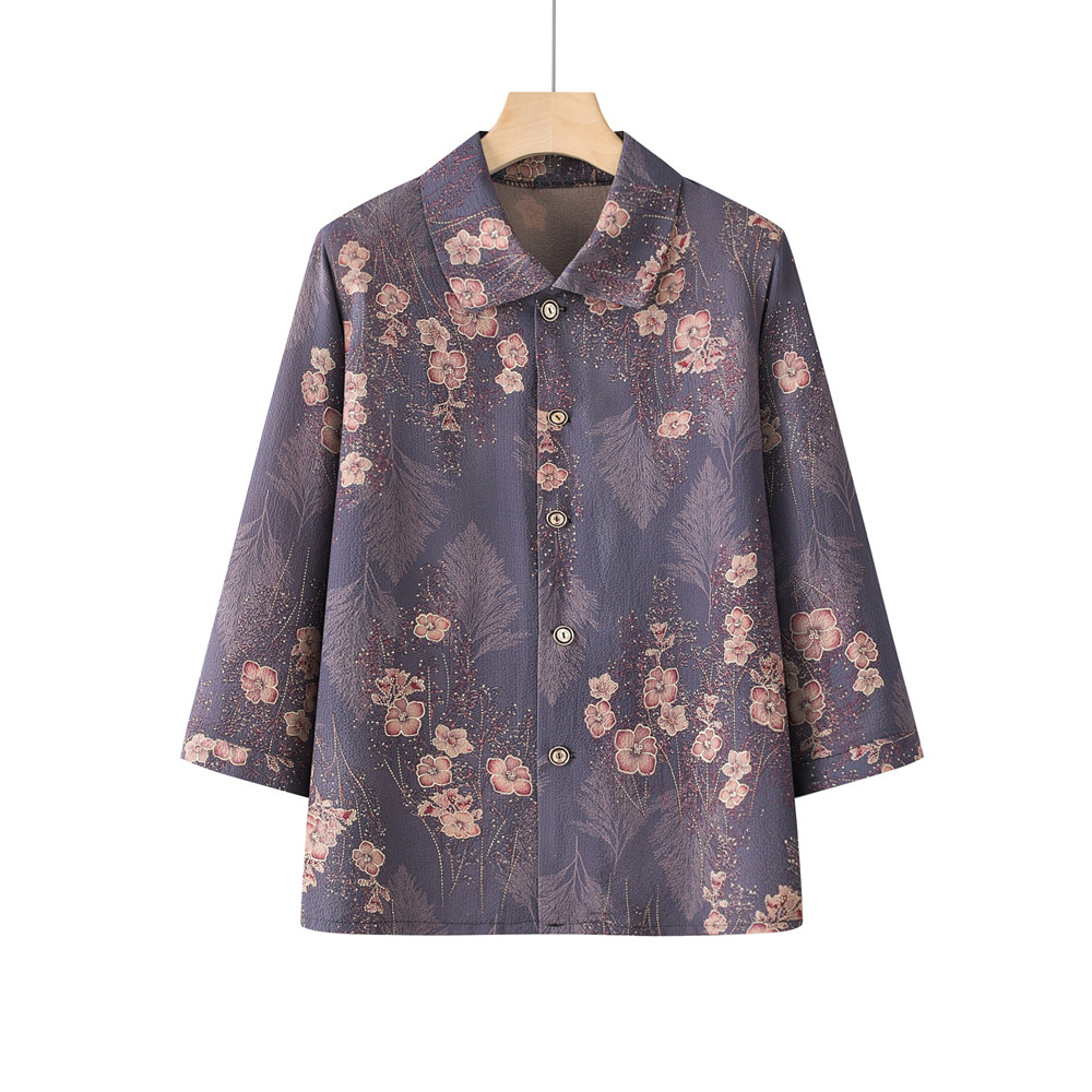Camisa de outono para idosos de meia-idade, mulheres idosas, avó, primavera verão, Top fino, solto, mãe, outono, velha s