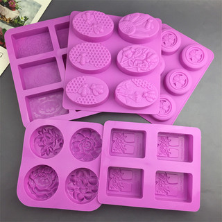 Abelha flor quadrada árvore quadrada retangular redonda artesanal sabão molde frio feito molde de Silicone bolo pão mold