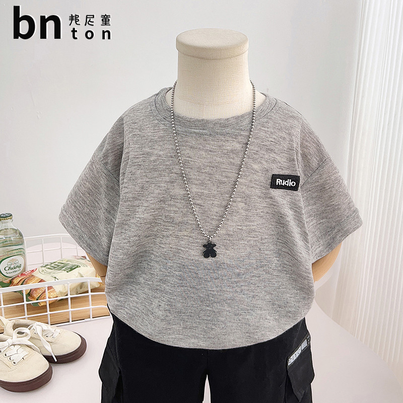 Meninos camiseta de manga curta verão 2026 novo estilo crianças verão estilo fino versão coreana meia manga t menino beb