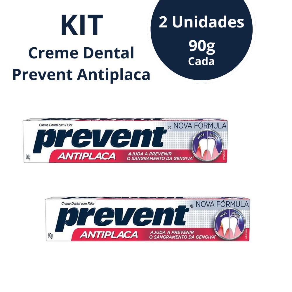 Creme Dental Prevent Antiplaca 90g Kit 2 Unidades