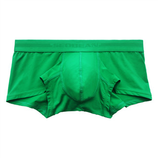 SEOBEAN Roupa íntima masculina elástica de Nylon fina seda cor sólida costela U-convexo cuecas Boxer de cintura baixa 8 