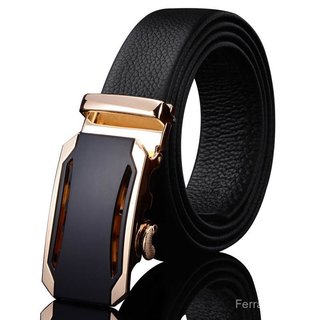 Cinto Masculino MN2Q de Couro Genuíno Personalizável com Fivela Automática, Cinto Masculino de Couro de Primeira Camada,