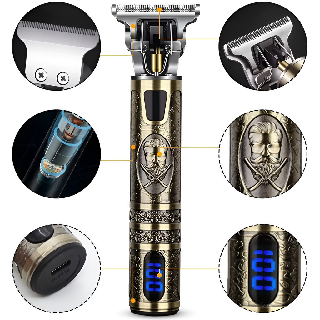 Máquina De Cortar Cabelo Para Barba Masculina Designer Aleatório Elétrico Profissional Orbitta