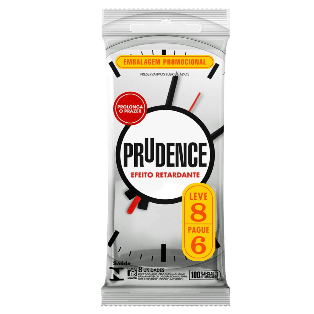 Preservativo Prudence Efeito Retardante Leve 8 Unidades