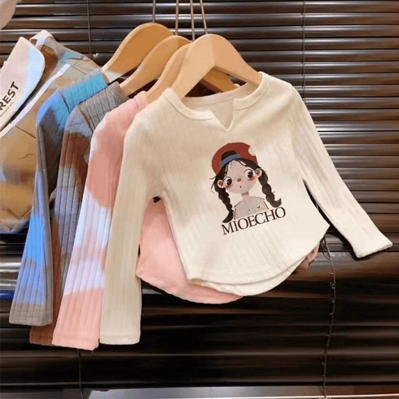 Marca crianças primavera outono estilo ocidental alemão veludo de manga comprida meninas moda All-Match camisa de fundo 