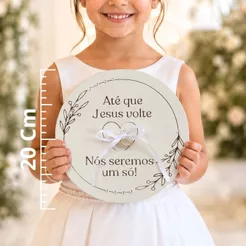Porta Aliança Casamento Mdf Elegante Luxo Cristão Noiva minimalista bodas