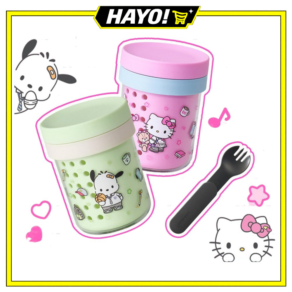 [TACTFLOW] Pote De Frutas SANRIO 600ml Lancheira Hello Kitty/Pochacco
