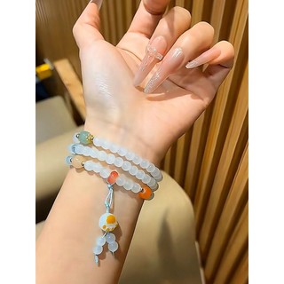 Novo estilo chinês bonito carvão queimado gato garra três círculos pulseira sensação legal estilo chinês empilhamento pu