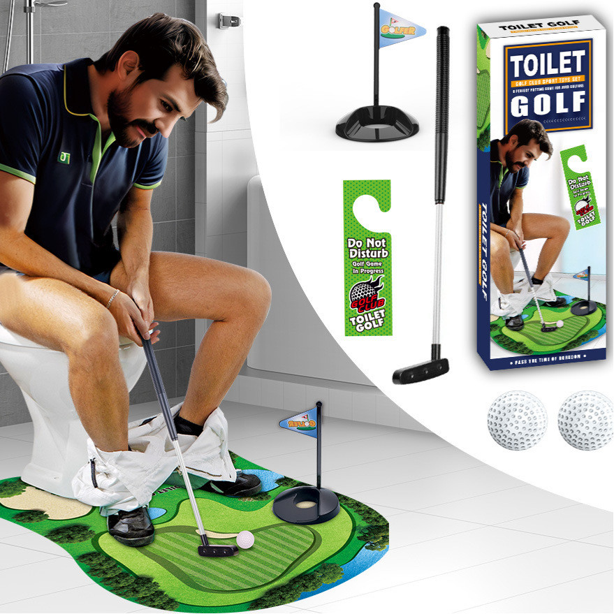 Venda quente banheiro cena de golfe lazer entretenimento esportes brinquedo toalete Mini conjunto lazer tédio alívio bri