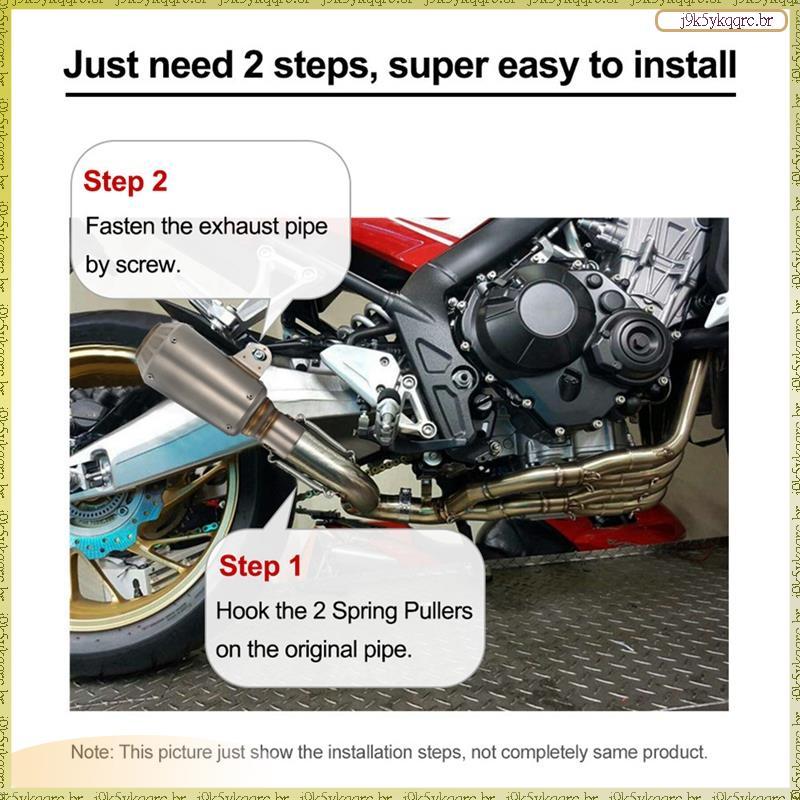 [Elqn] Silenciador Universal De Motocicleta Premium Para Tubos De Escape De 38 Mm-51 Inclui Ganchos Ajustáveis