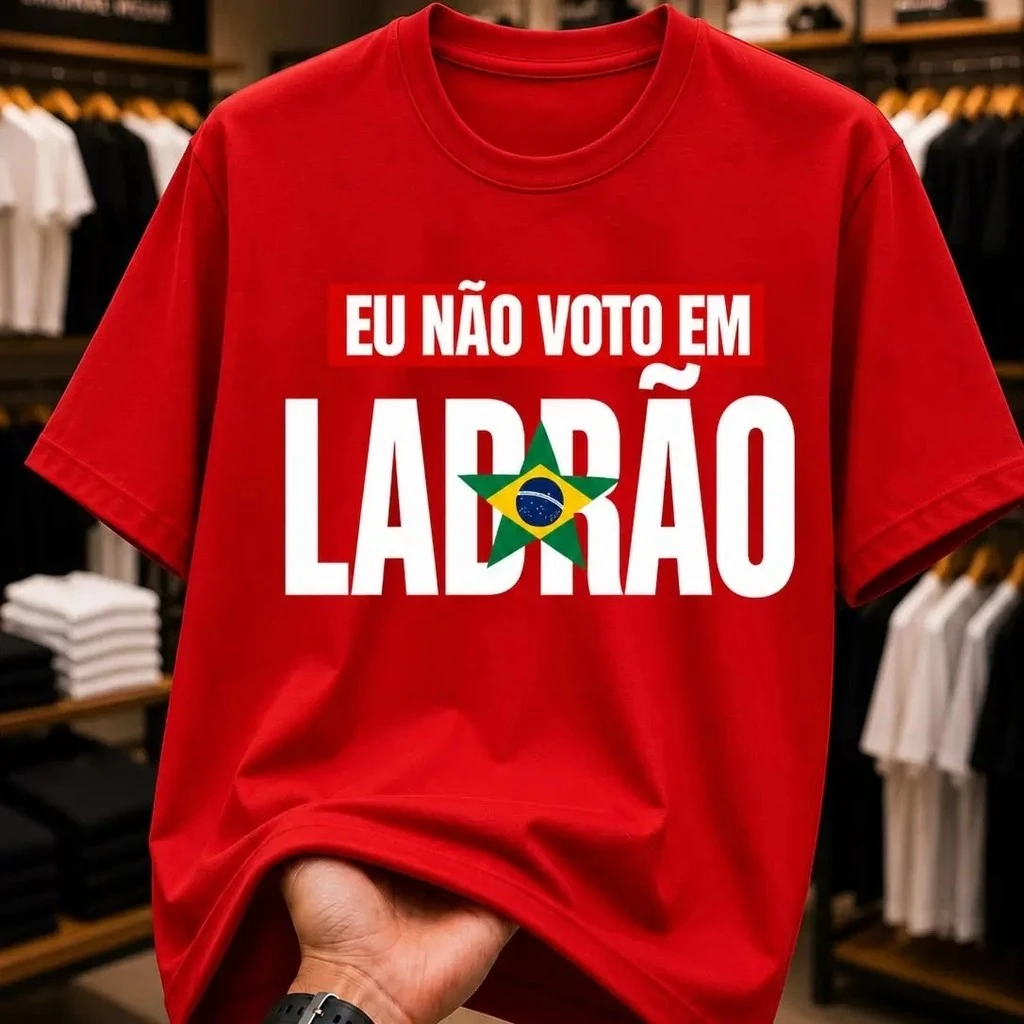 Camiseta Unissex Não Voto - Envio Imediato -Algodão 30.1