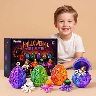 DOWMOO Halloween Spider Egg Set Halloween Impressão 3D Incubação Ovo de Aranha Surpresa Brinquedo Infantil M