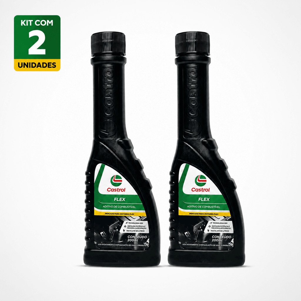 Kit 2 Aditivo Combustível Flex Castrol 200ml Tecnologia Gdi