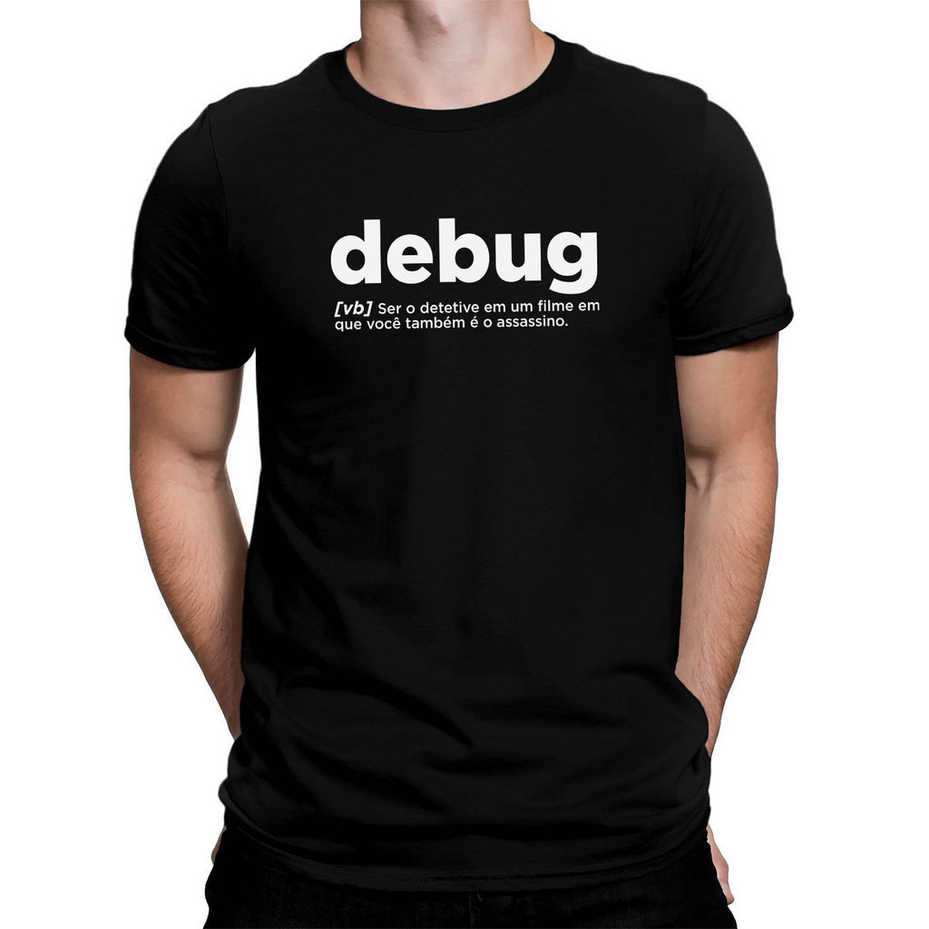 Camiseta Engraçada Definição De Debug Programador Geek Unissex Algodao