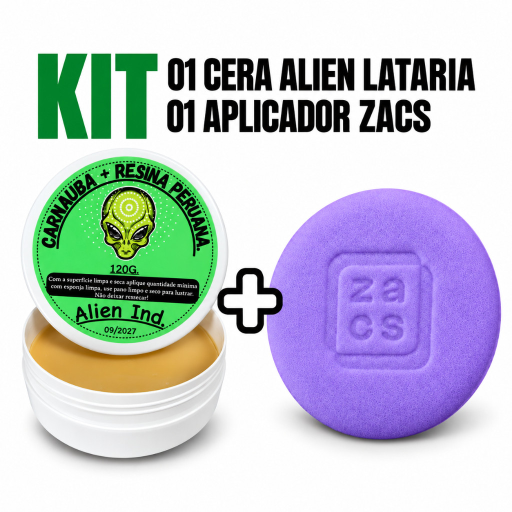 Cera Alien Ind. Remove Queimado Riscos Polimento + Aplicador Grande Zacs