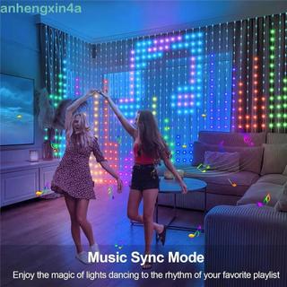 Luzes De Cortina LED ANHENGXIN , Corda De Fadas Para Sincronização De Música Com Padrão DIY Inteligentes Alimentadas Por