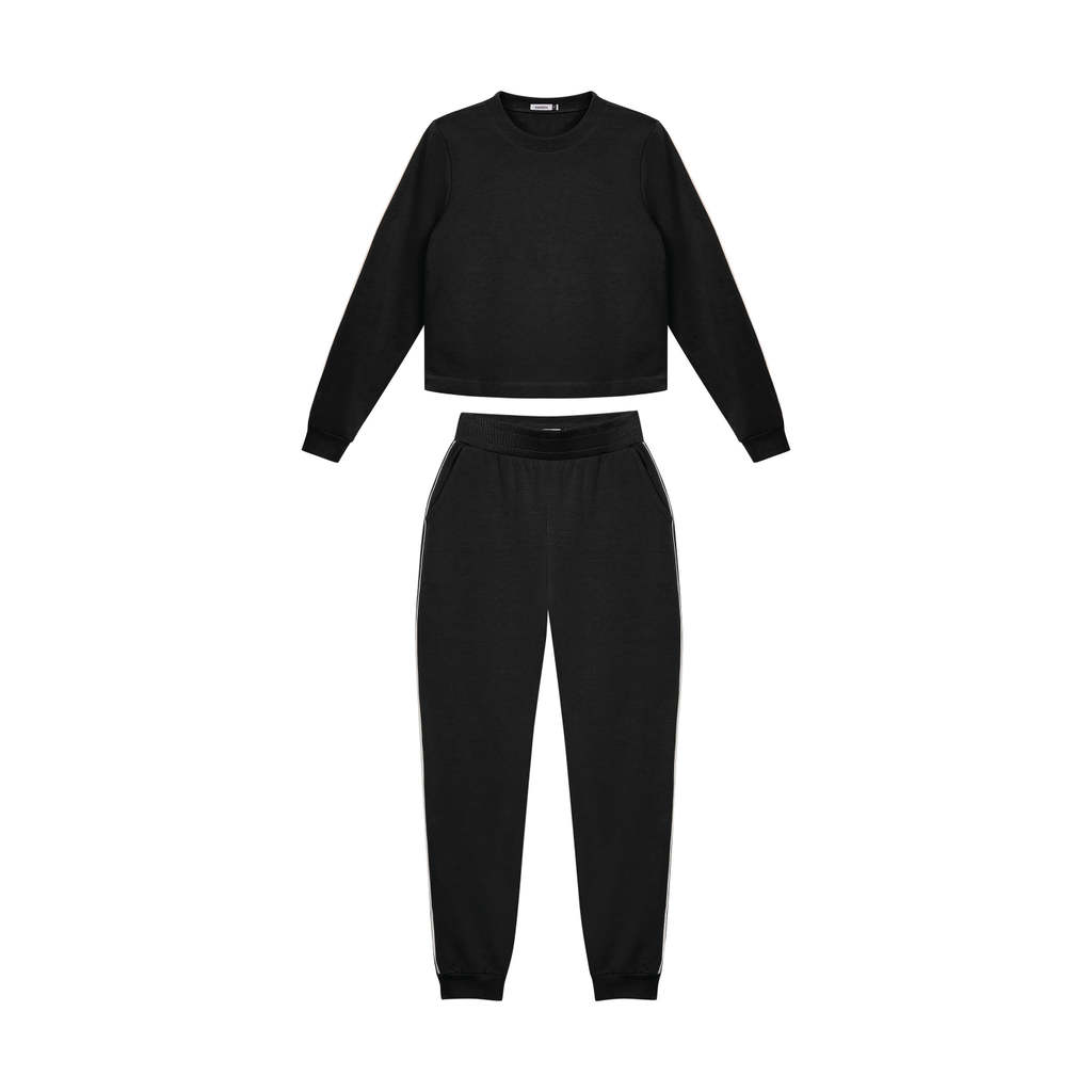 Conjunto Longo Feminino Molecotton Marialícia Preto