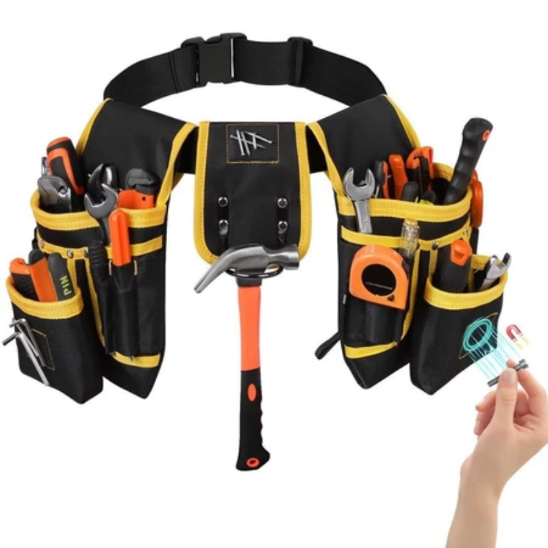 Bolsa Cinto Para Ferramentas Eletricista Nylon Ajustável Multifuncional Reparo
