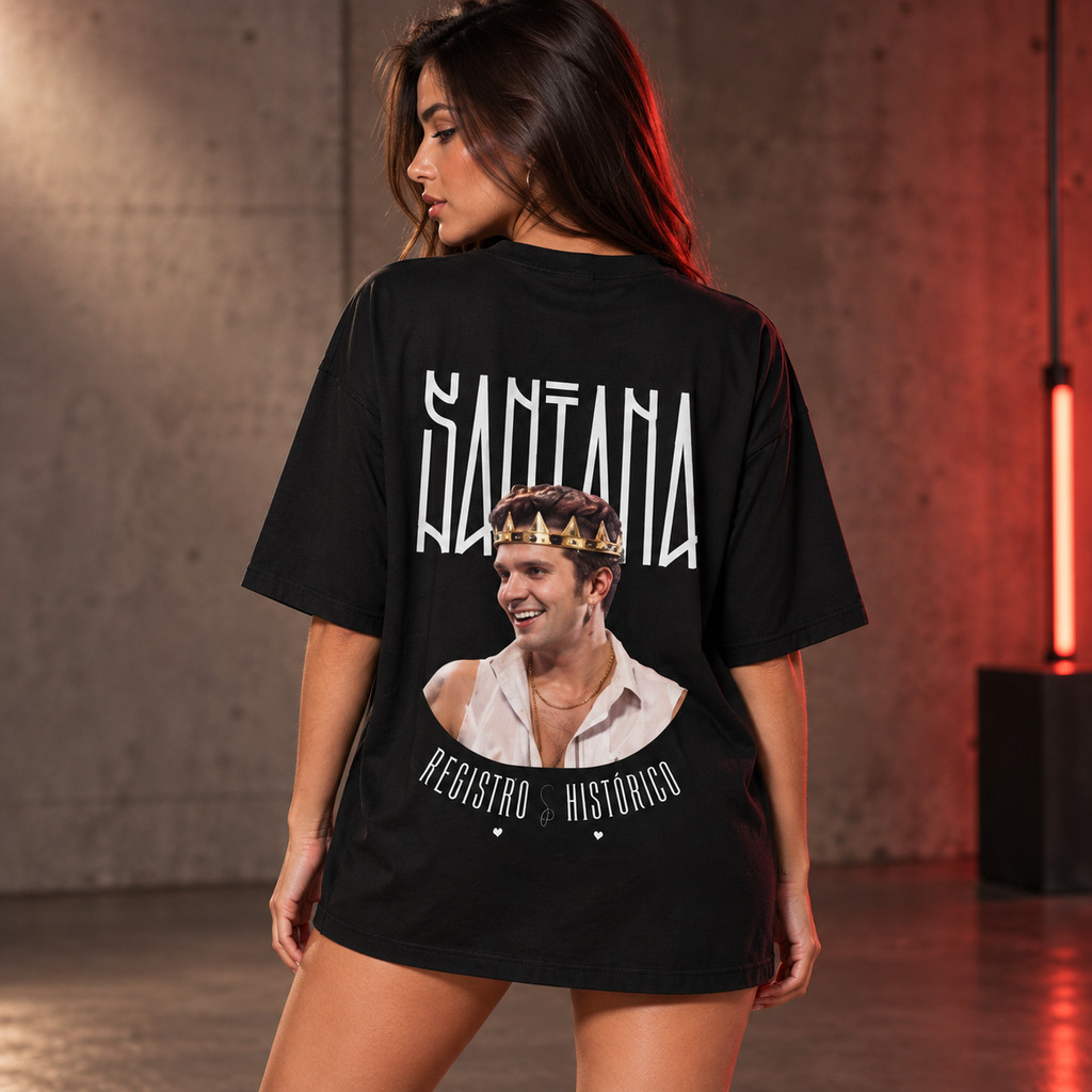 Luan Santana Camiseta Oversized Unisex Streetwear 100% ALGODÃO e SUEDINE PREMIUM Estampada Premium