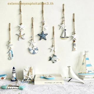 Home EE Pingentes De Parede De Animais Marinhos De Madeira Fofos Com Corda De Juta Enfeites Suspensos Estilo Mediterrâne