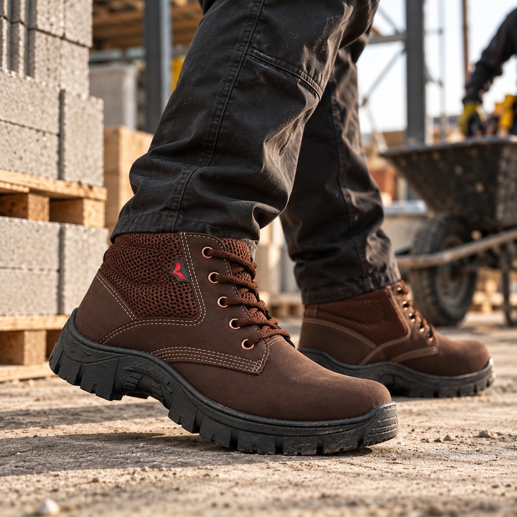 Coturno Masculino Bota de Trabalho Reforçada Antiderrapante Confortável Resistente para Uso Profissional Segurança Total