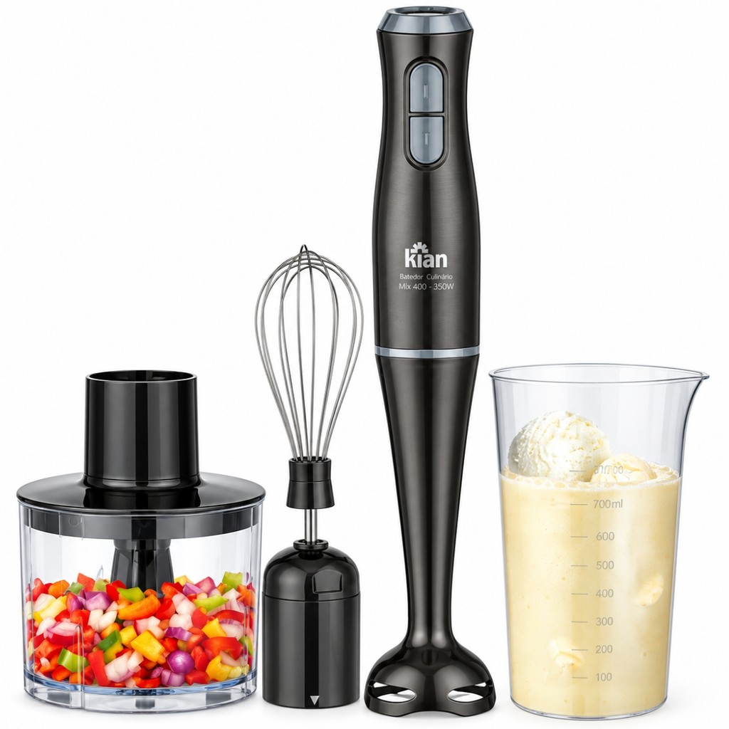 Mixer 3 Em 1 Multifunções 2 Velocidades 350w Cinza 110v Kian