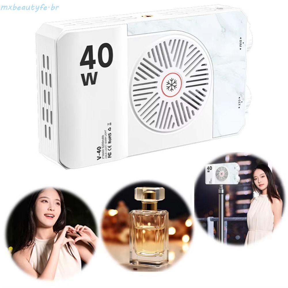 MXBEAUTYFE Mini Lâmpada De Vídeo LED , Luz De Câmera 40W CRI/TLCI 90 + Fotografia De Bolso Ajustável