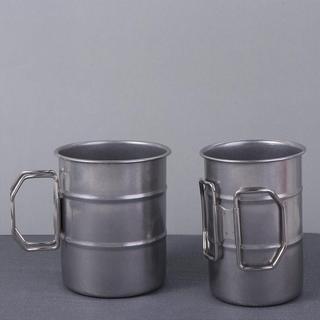 Copos De Água Vintage TEVO , Caneca De Acampamento De Aço Inoxidável Anti-Queimadura Com Alça Dobrável , Formato De Barr