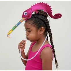 Kit Cabelo Maluco Camaleão Escola Menino Menina Divertido Engraçado Tiara Criança
