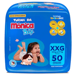Fralda Descartável Turma Da Mônica Econômica XXG - 50 Unidades