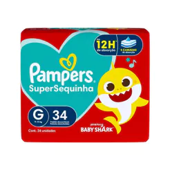 Fralda Descartável Pampers Supersequinha Mega G 34 Unidades