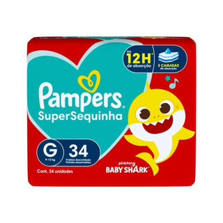 Fralda Descartável Pampers Supersequinha Mega G 34 Unidades
