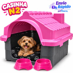 Casa Casinha Pet Cachorro Pequeno N2 Com Caminha Para Cachorro Bebedouro E Comedouro Cachorro