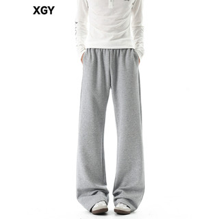 Americano Retro cinza Sweatpants masculino Street Wear cleanfit cor sólida simples All-Match cordão esportes calças casu
