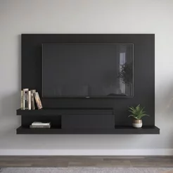 Painel para TV até 50 Polegadas 160CMX134CM 1 Gaveta KD1601 Preto Preto