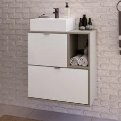 Gabinete para Banheiro sem Cuba 58x63,8cm Nordic Branco/Argento