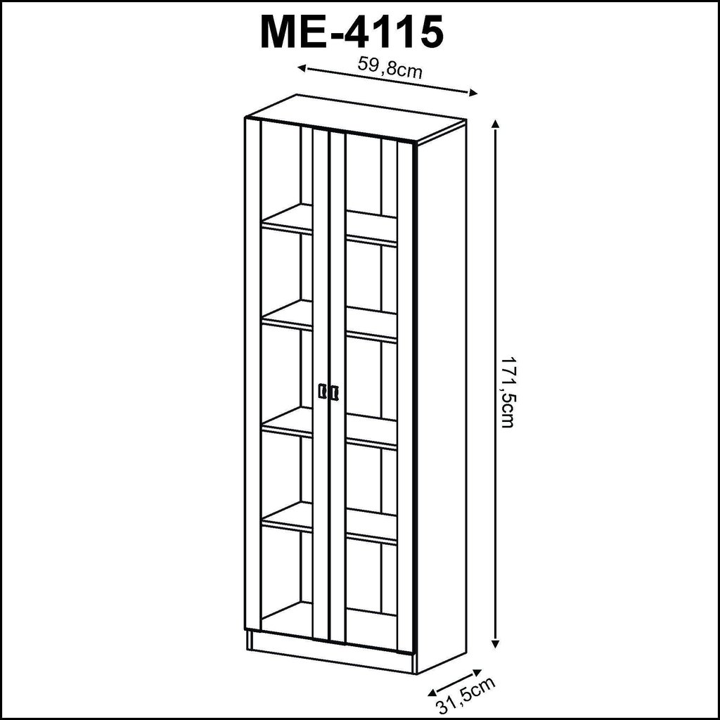 Kit 2 Armários para Escritório 2 Portas de Vidro ME4115 Marrom Amêndoa · foto 2