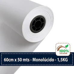Papel Kraft Branco 50g Com 60cm De Largura X 50 Metros