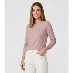 Blusa Feminina Manga Longa Viscose Endless Rosa