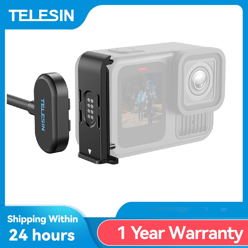 TELESIN Magnético À Prova Dwaterproof Água Carregamento Lateral Capa Cabo KIT Para Gopro hero 9 10 11 12 13 Tipo-C De Po
