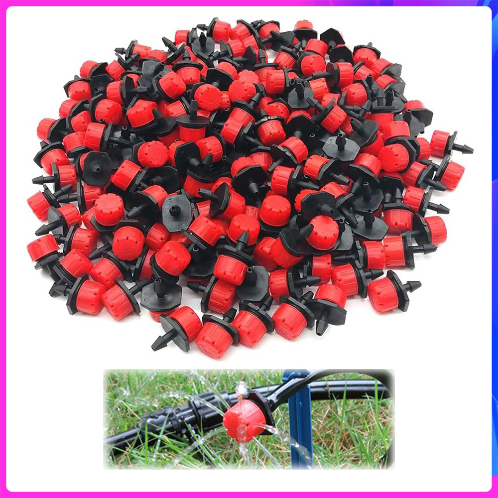 200/400 peças ajustáveis micro irrigação por gotejamento,gotejador universal 8 furos,bicos irrigação de jardim(vermelho)