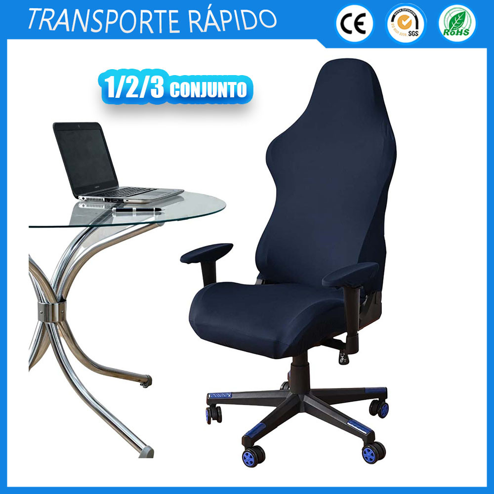 1/2/3 conjuntos Azul Marinho Office Capa De Cadeira De Computador,Macia Para Escritório,Protetor Removível Lavável