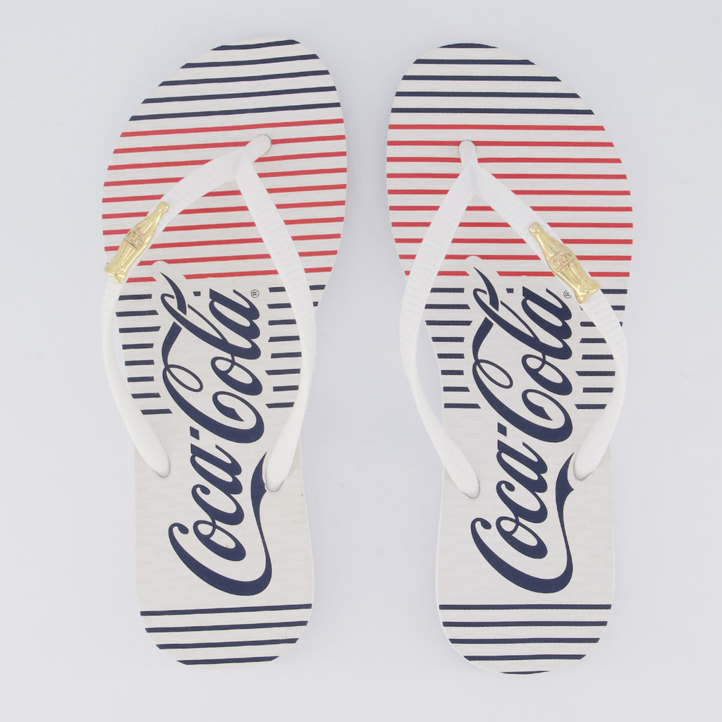 Chinelo Coca Cola Classic Lines Feminino Branco