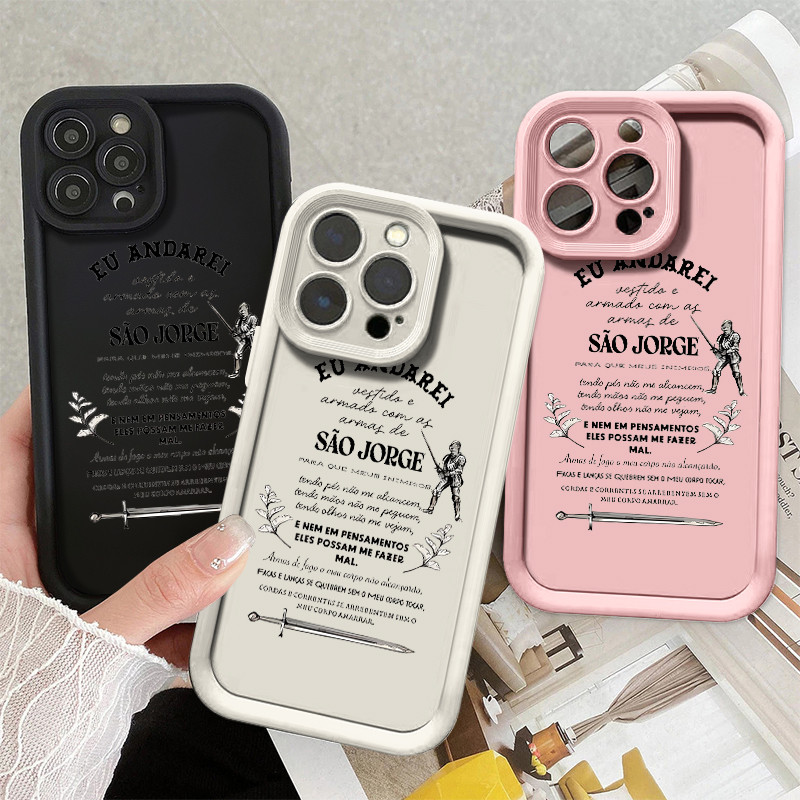 Capinha de São Jorge santo para iPhone xr 16 15 14 13 12 11 pro max 15 plus 14 Pro Capa silicone T060