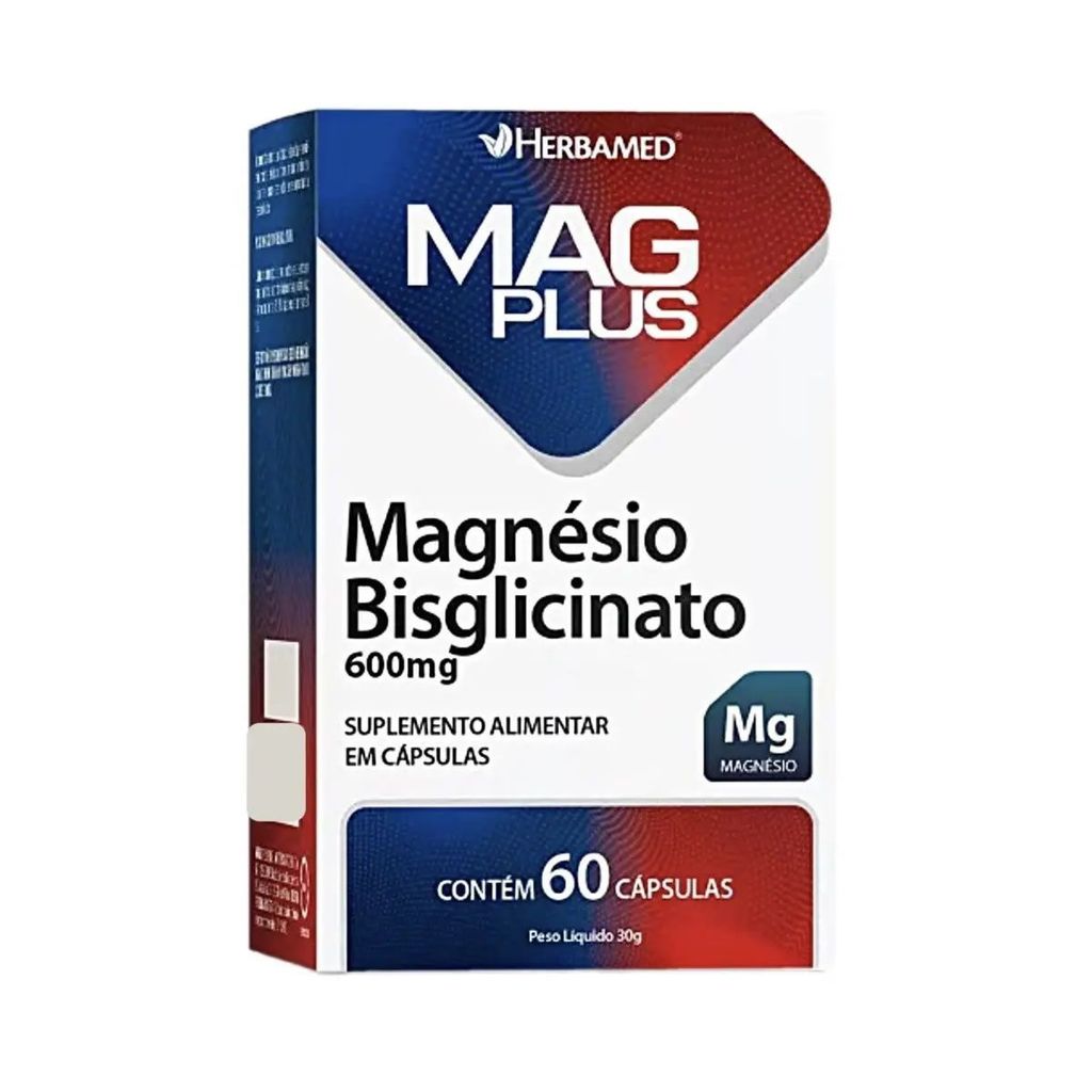 MagPlus Magnésio Bisglicinato - 60 Cápsulas - Herbamed em Oferta na Shopee