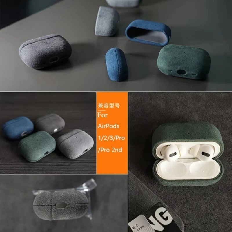 Para AirPods Pro 3 (2025) Capa Alcantara Tipo Camurça 4 E Pro2 De Fone De Ouvido
