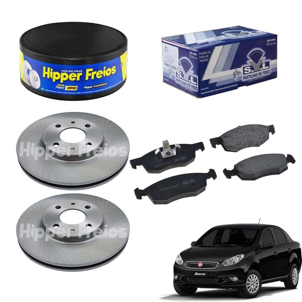 Par Disco de Freio + Pastilha Grand Siena 2012 ate 2021 em Oferta na Shopee