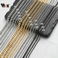 Vnox Polido Cubano Corrente Colar De Aço Inoxidável Hipoalergênico & À Prova Dwaterproof Água Link Simples Moda Jóias Pr
